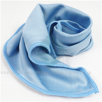 China bulk best detailing drying towel supplier Custom Logo Blue Clean Glass Towels Gifs Manufacturer for European Spain Portugal